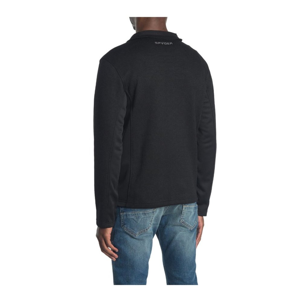 Spyder Mens Black Racer Full Zip Long Sleeve Knit Jacket Sz L NWT - Picture 2 of 11